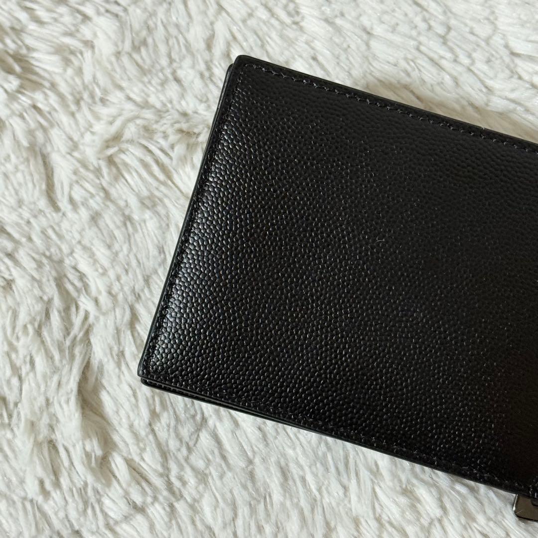 ⭐️新品未使用⭐️　サンローラン　マネークリップ　YSLカサンドラ　二つ折り　黒