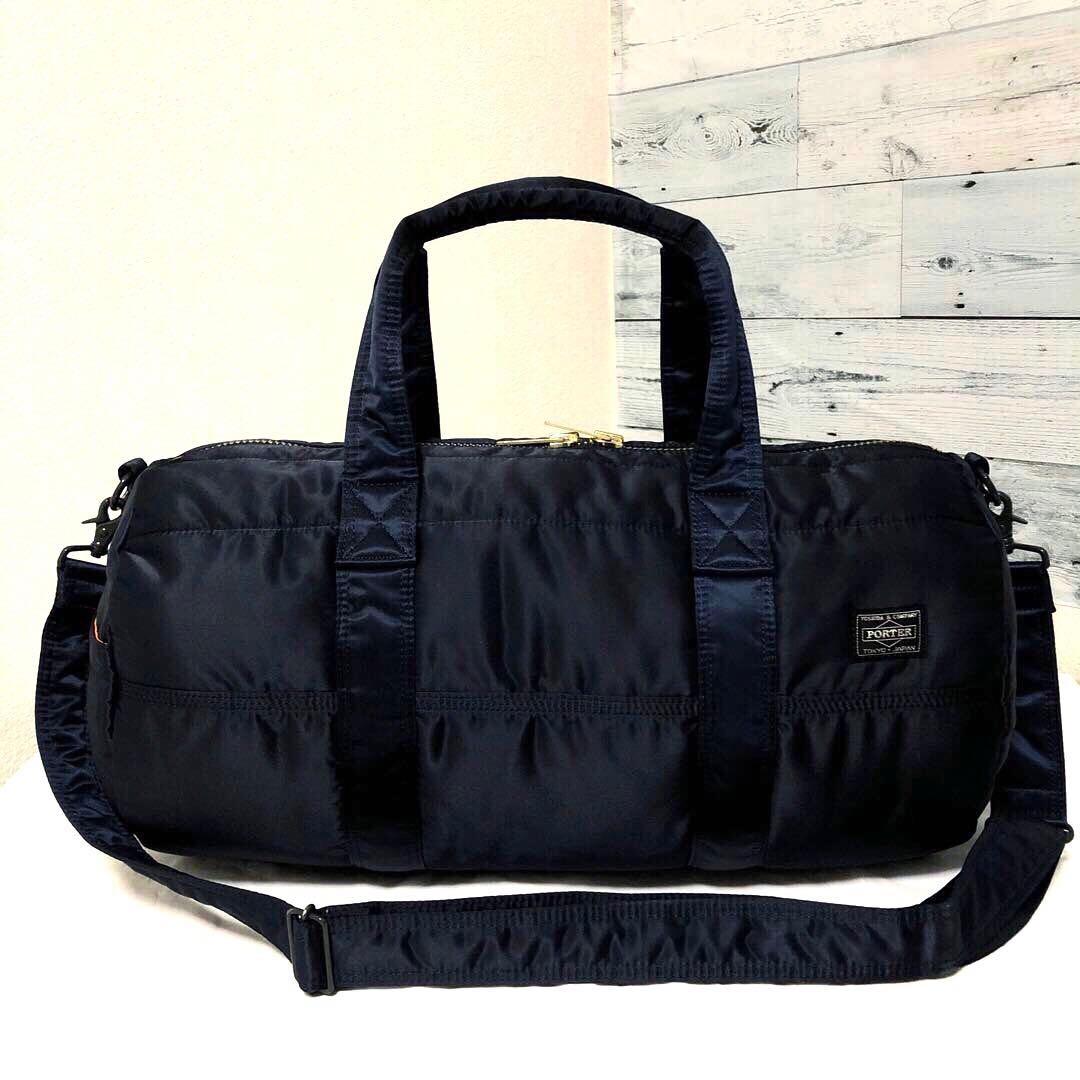 超美品✨現行タグ ポーター タンカー ボストンバッグ 2way アイアンブルー