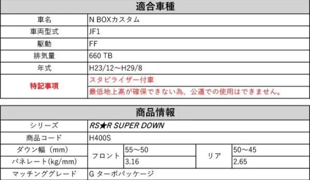 [RS-R_RS★R SUPER DOWN]JF1 N BOXカスタム
