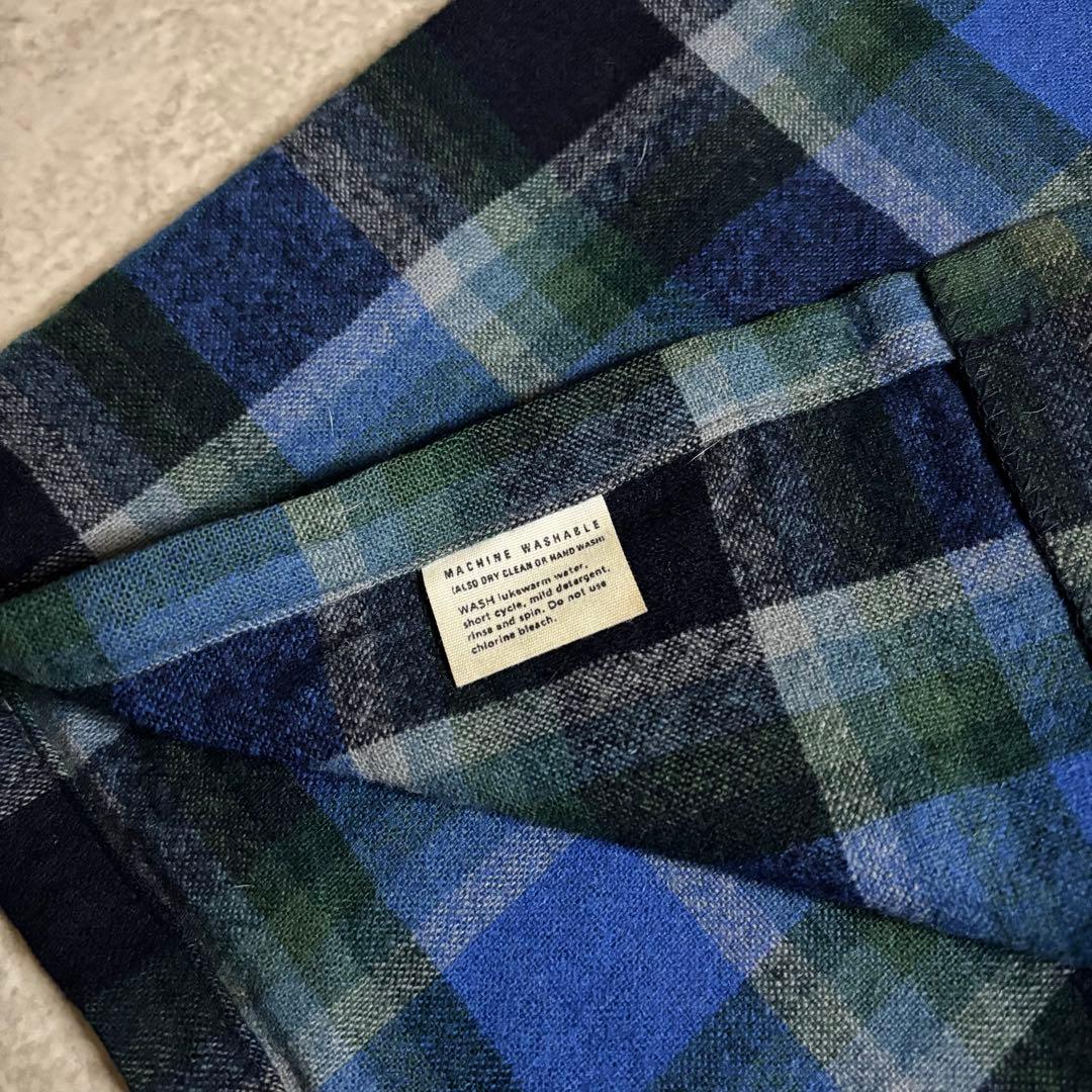 神配色70s ペンドルトン ボードシャツ オンブレ チェック USA製 ブルーL