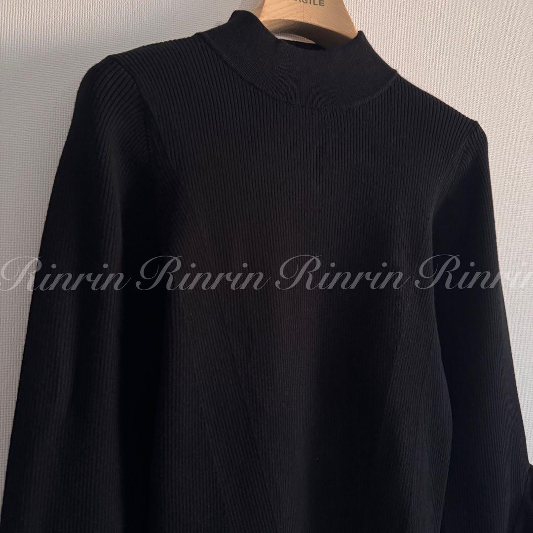 ANAYI ラッフルスリーブリブニットプルオーバー 38