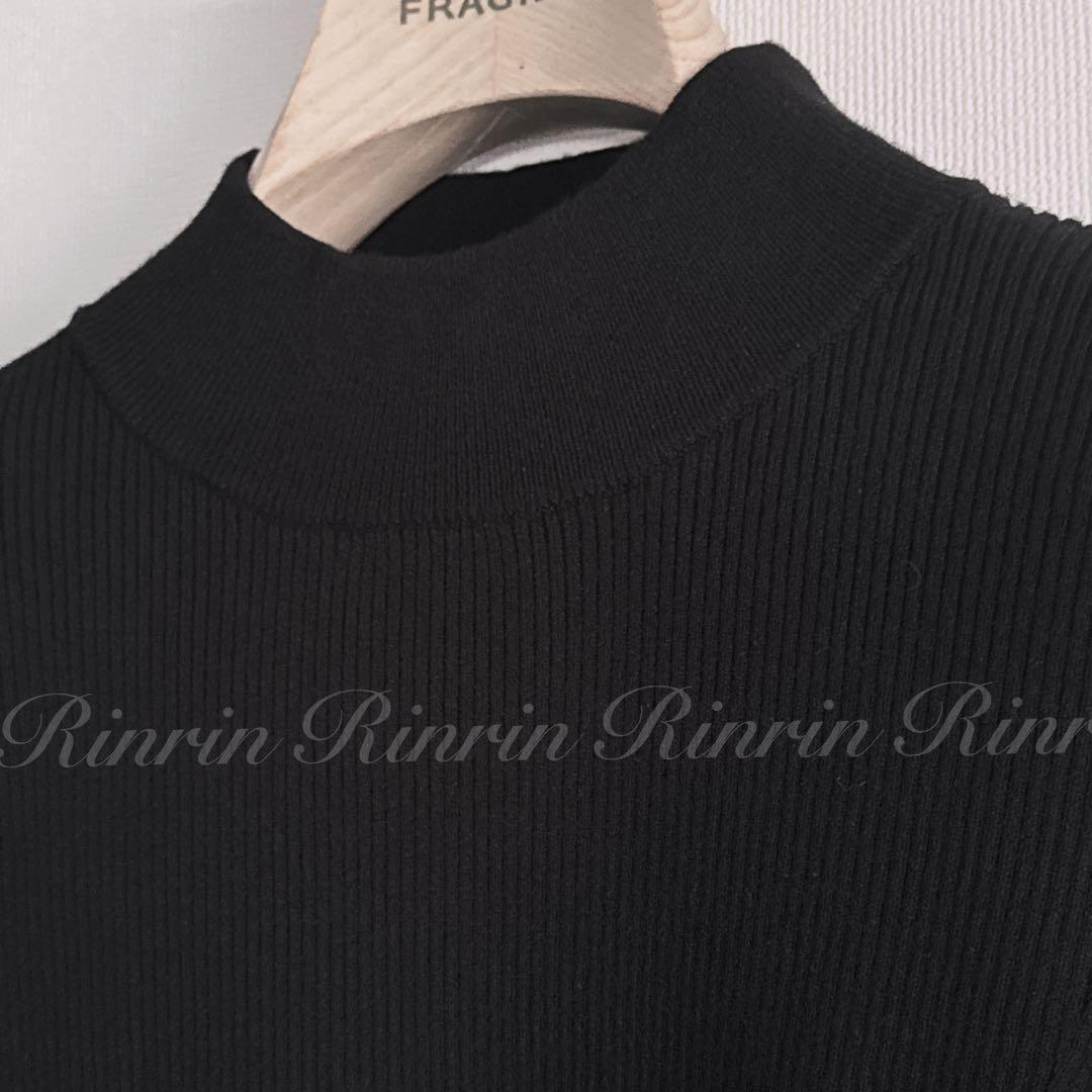 ANAYI ラッフルスリーブリブニットプルオーバー 38