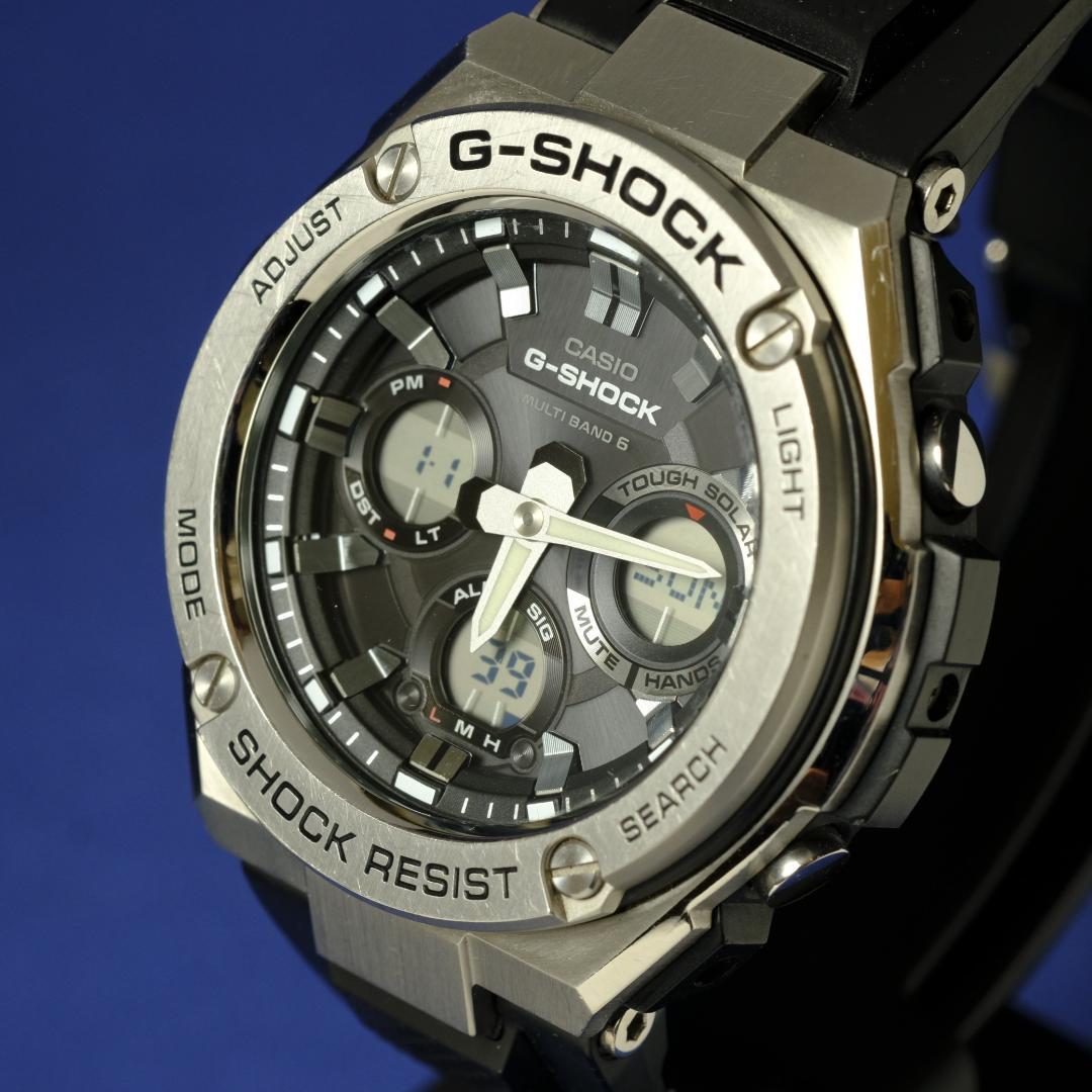 【良品】G-SHOCK GST-W110 電波ソーラー 二次電池新品 (211)