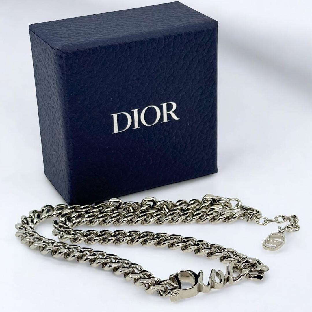 【新品同様】ディオール　現行　ribbon チェーンリンク　ネックレス　ロゴ
