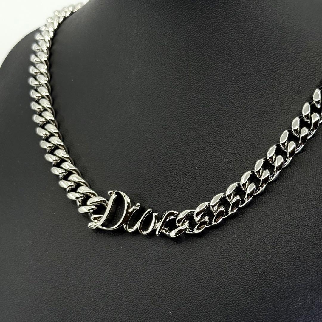 【新品同様】ディオール　現行　ribbon チェーンリンク　ネックレス　ロゴ