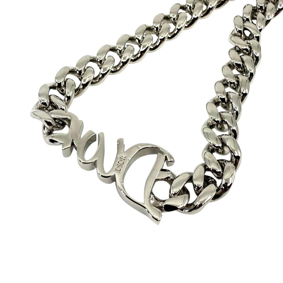 【新品同様】ディオール　現行　ribbon チェーンリンク　ネックレス　ロゴ