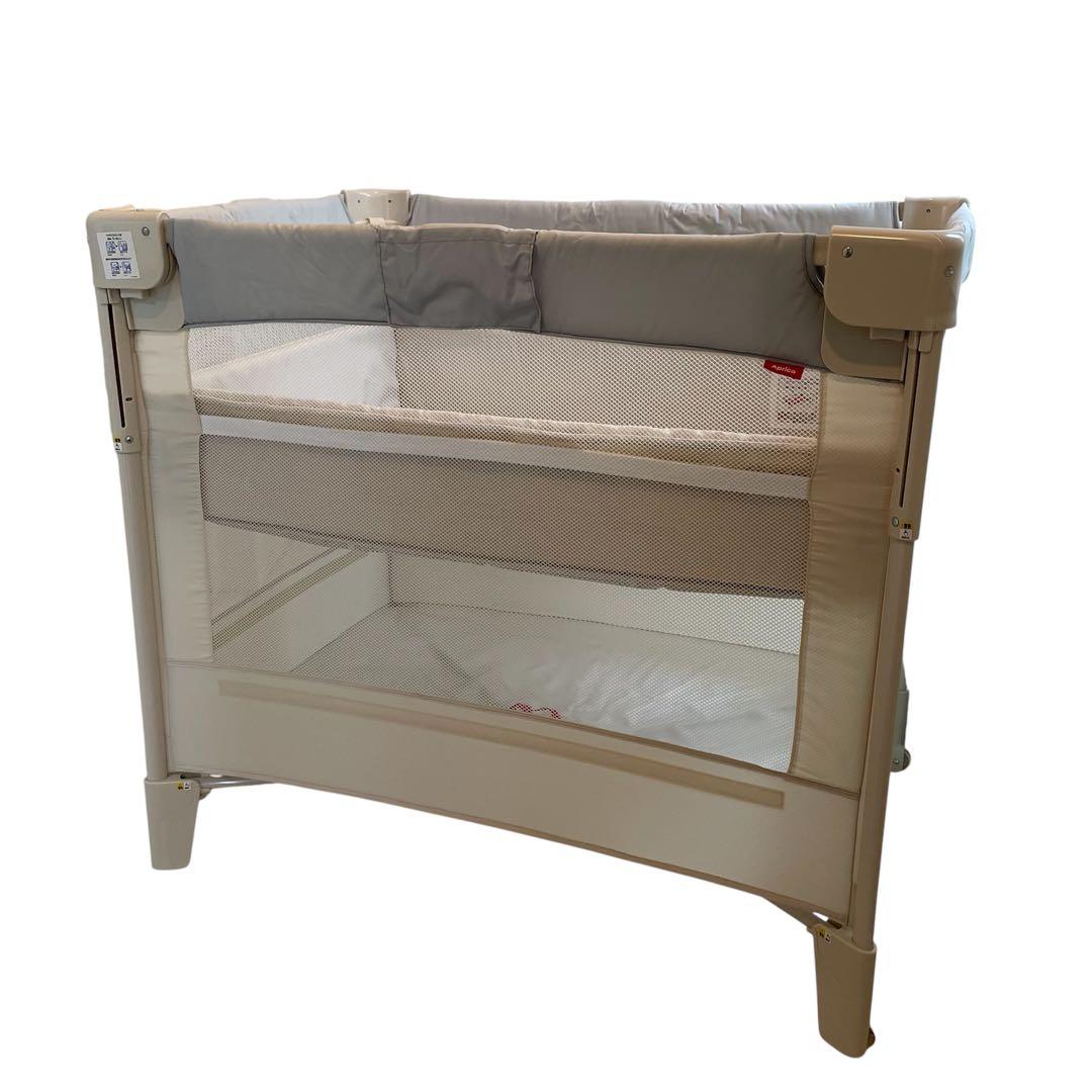 Aprica ココネルエアーAB ホワイトグレー ベビーベッド