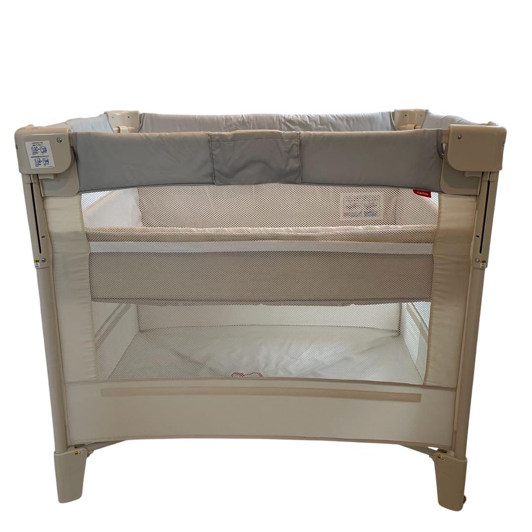 Aprica ココネルエアーAB ホワイトグレー ベビーベッド