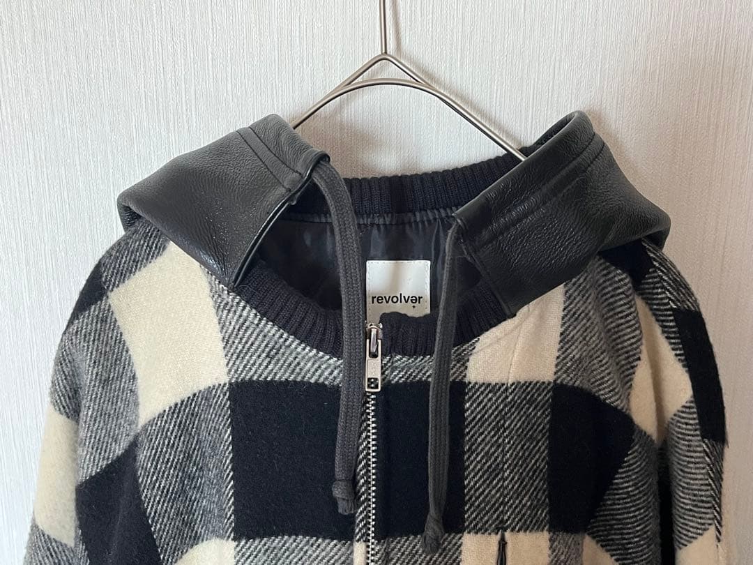 希少 美品 REVOLVER ウール レザー オーバーサイズ ジャケット XL