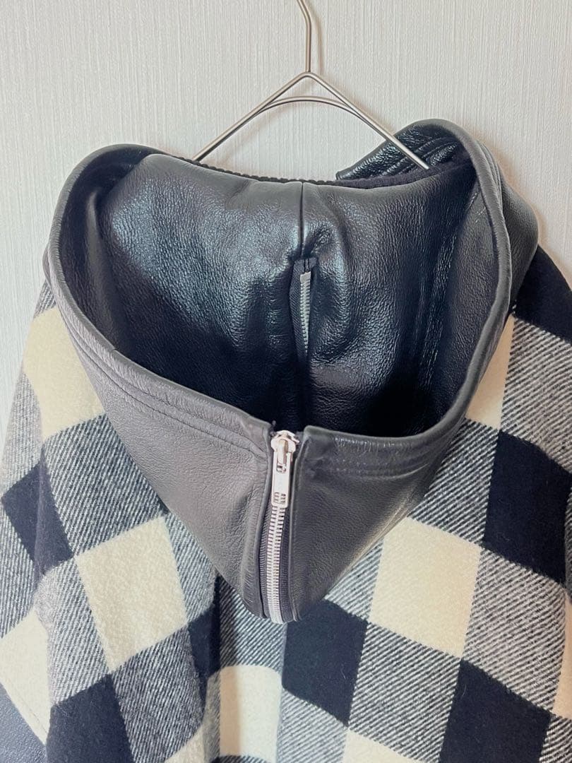 希少 美品 REVOLVER ウール レザー オーバーサイズ ジャケット XL