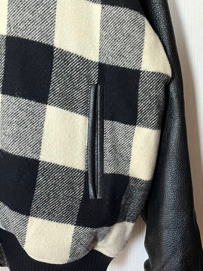 希少 美品 REVOLVER ウール レザー オーバーサイズ ジャケット XL