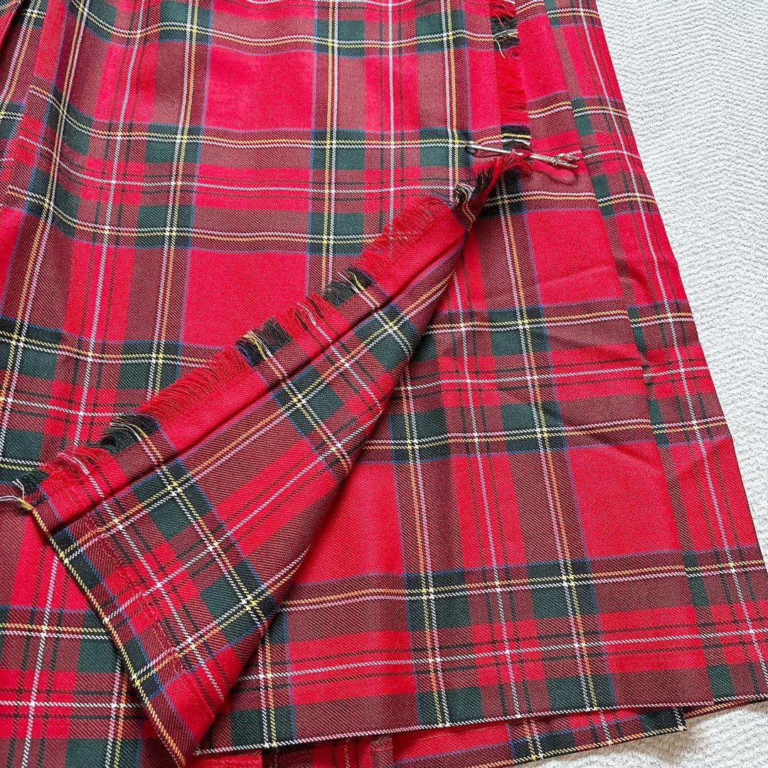 美品O’NEIL of DUBLIN タータンチェックラップスカートウール100