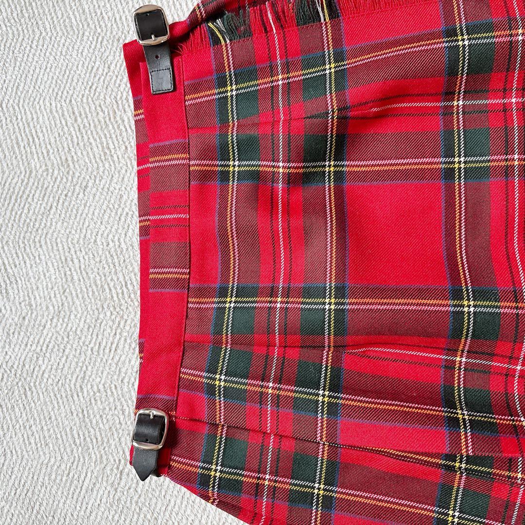 美品O’NEIL of DUBLIN タータンチェックラップスカートウール100