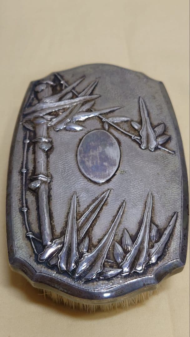 アンティーク　銀製　彫金　ブラシ　シルバー925保証