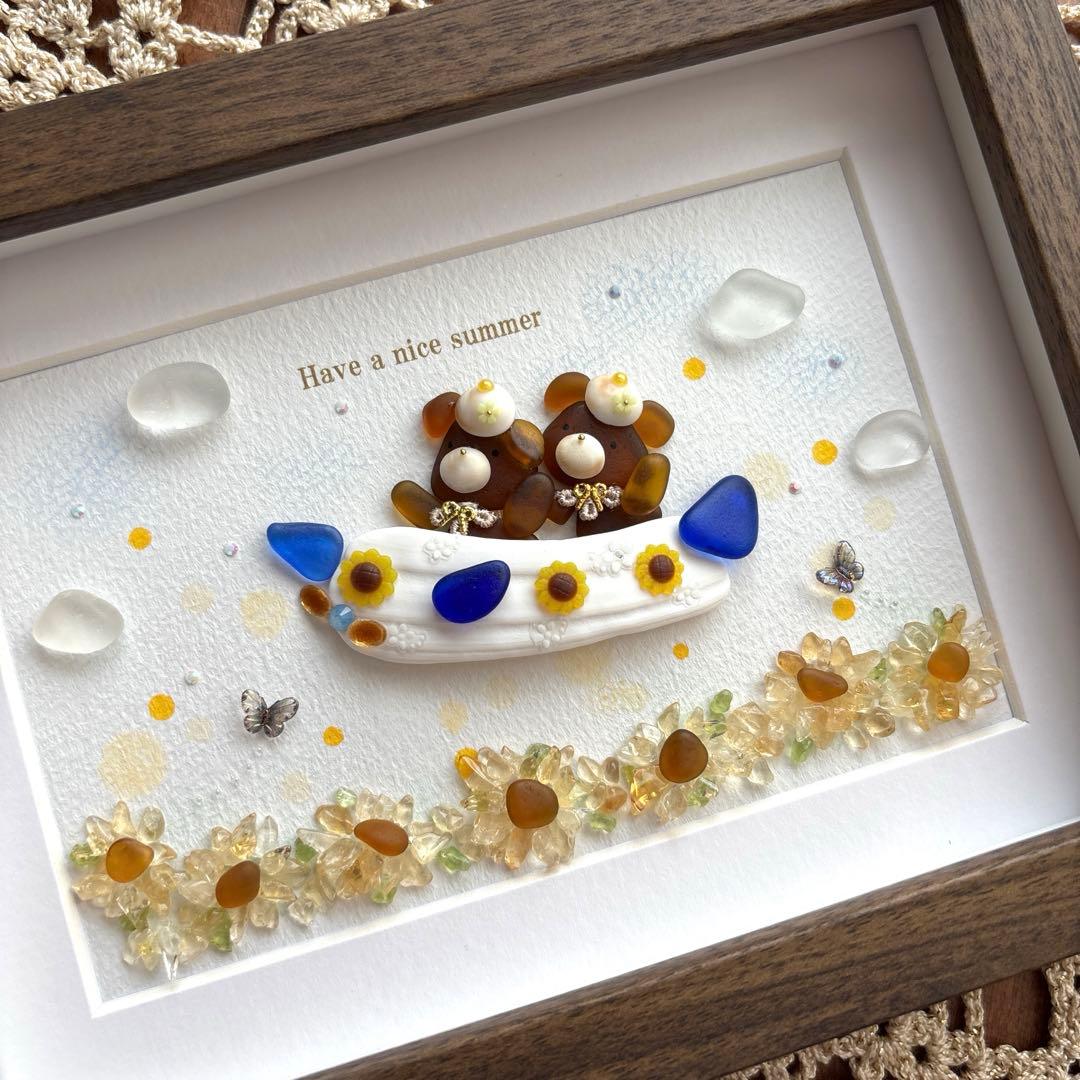 シーグラスアート❁仲良しうさちゃんのお正月アレンジメント❁