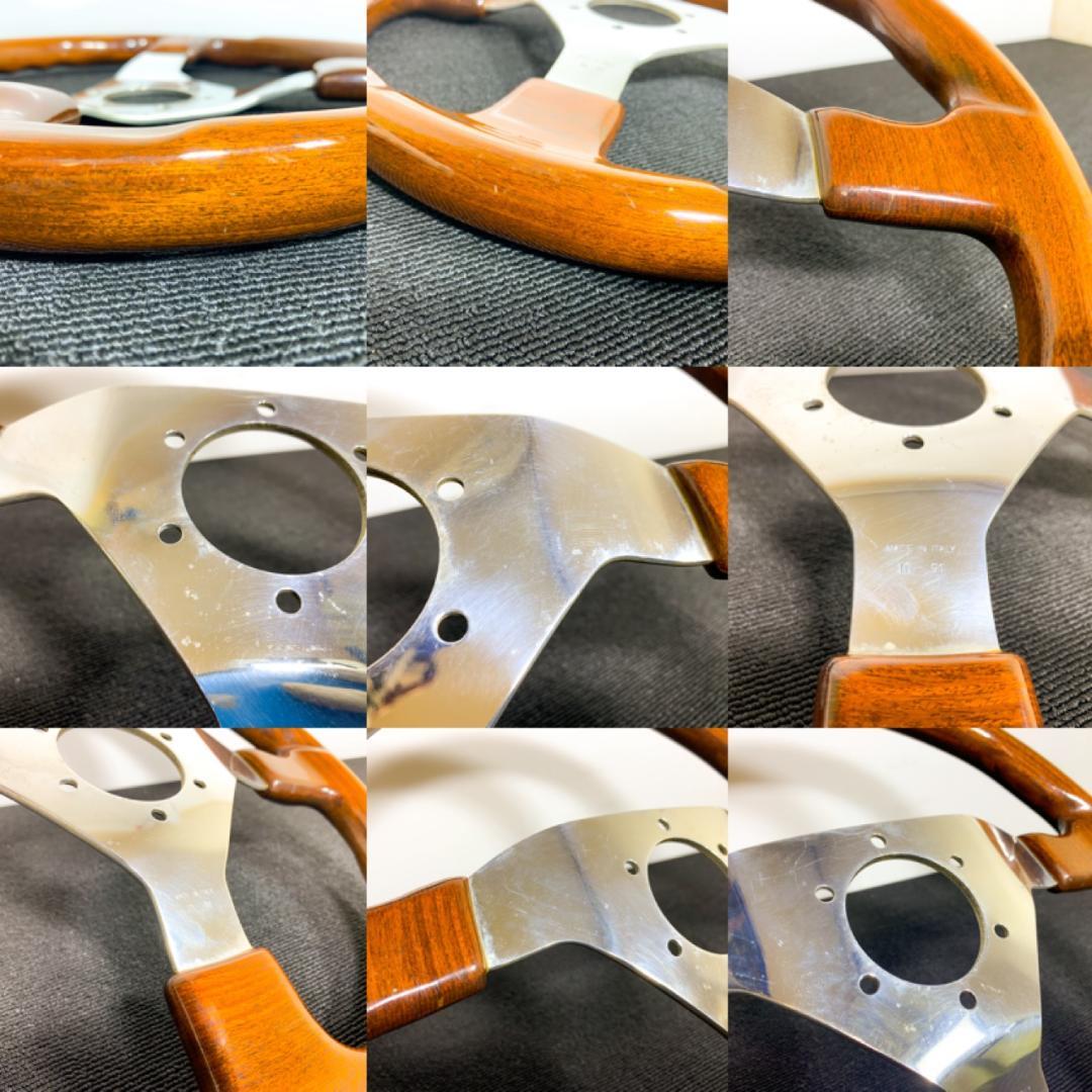 モモ ヴェローチェ ウッドステアリング 35パイ ダークウッド ホーンボタン付き