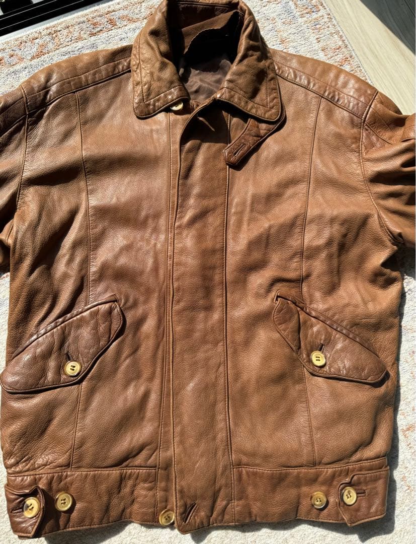 たれパン　Loewe ブラウンレザージャケット