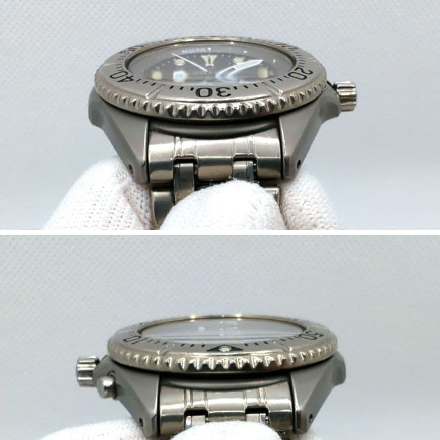 【稼働】SEIKO キネティック スキューバー チタン ブラック文字盤 腕時計