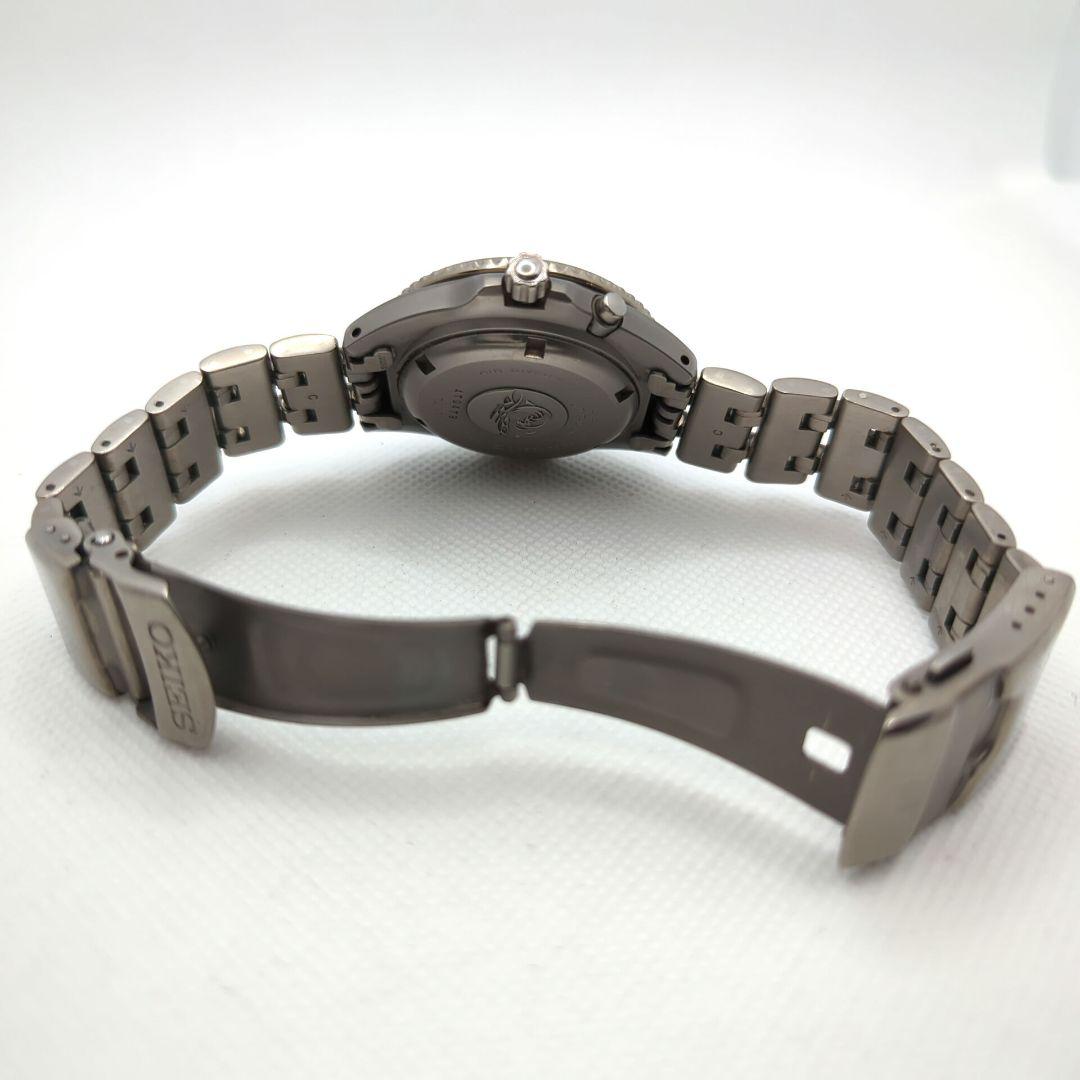 【稼働】SEIKO キネティック スキューバー チタン ブラック文字盤 腕時計