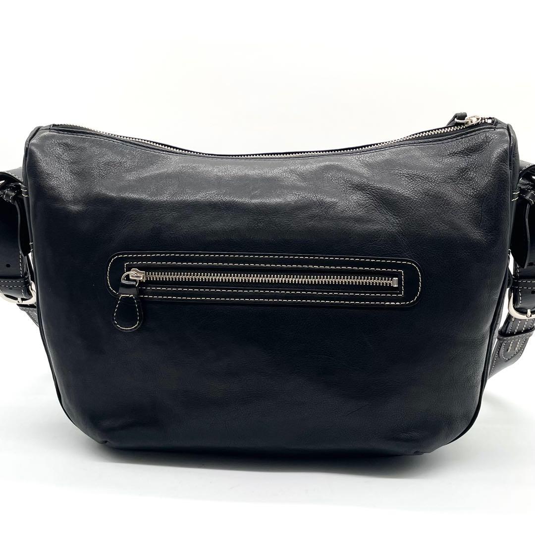 【美品】ソメスサドル ショルダーバッグ メッセンジャーバッグ レザー ブラック