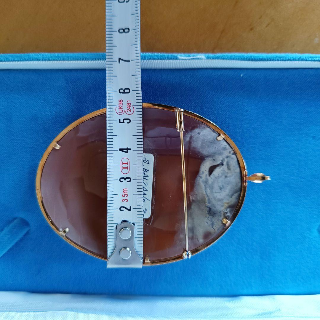 新品未使用 カメオ ペンダント ブローチ K18 鑑定済 マッシモ バルザーノ作