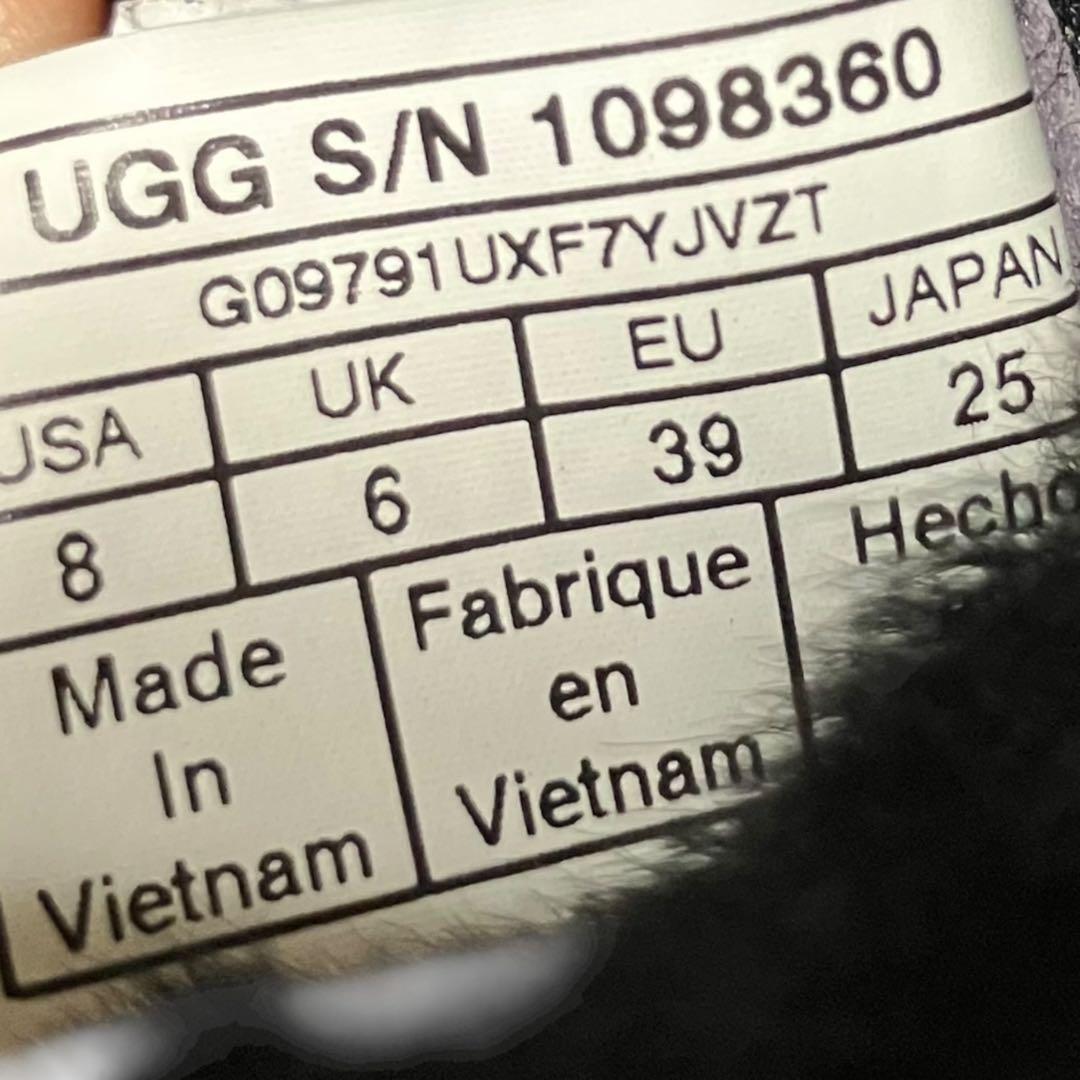 UGG リボン付きムートンブーツ 黒 25cm 正規品