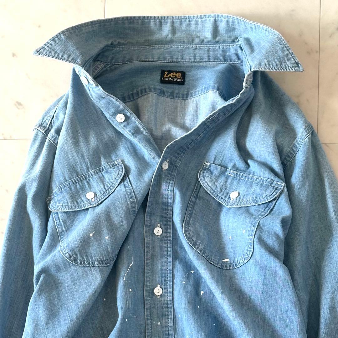 極美品♪ LEE別注 フレームワーク ヴィンテージ ライク デニムシャツ 近年