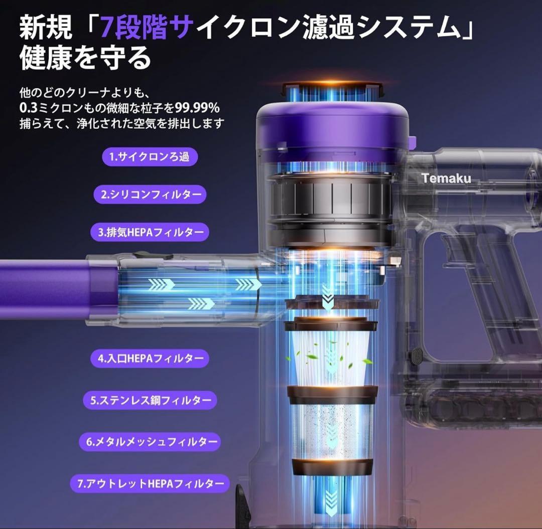 掃除機 コードレス　サイクロン軽量 掃除機 コードレス グリーンLEDライト