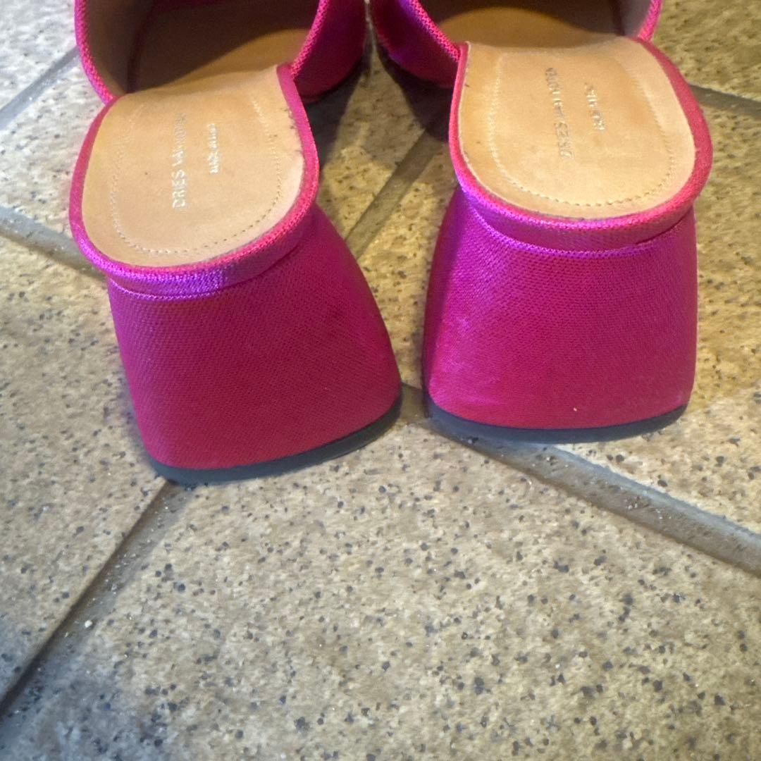 DRIES VAN NOTEN ピンク サテン ミュール