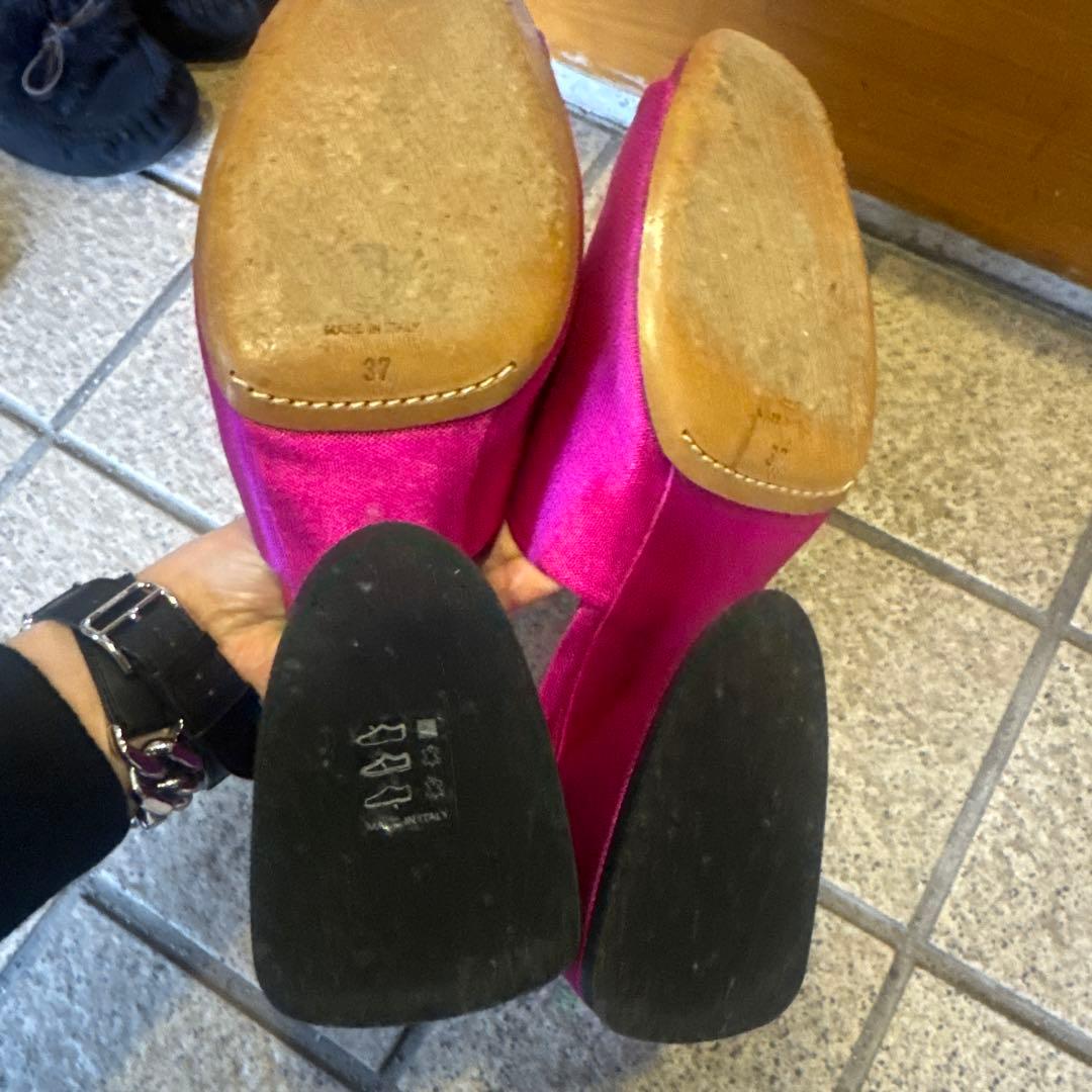 DRIES VAN NOTEN ピンク サテン ミュール