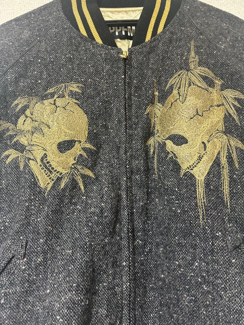 PPFM スカル刺繍 y2k スカジャン　スタジャン　ブルゾン