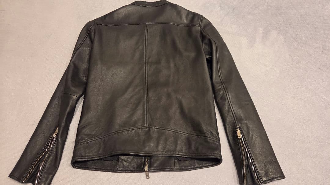 ブラックレザーシングルライダースジャケット　UNITED TOKYO