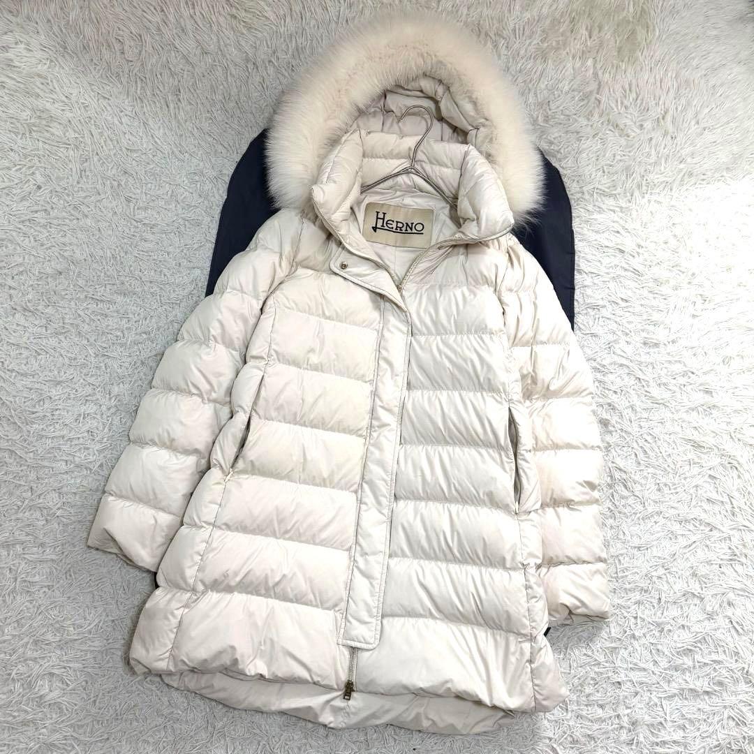 17662✨ヘルノ 44 LL ポーラーテック ファー ロングダウンジャケット
