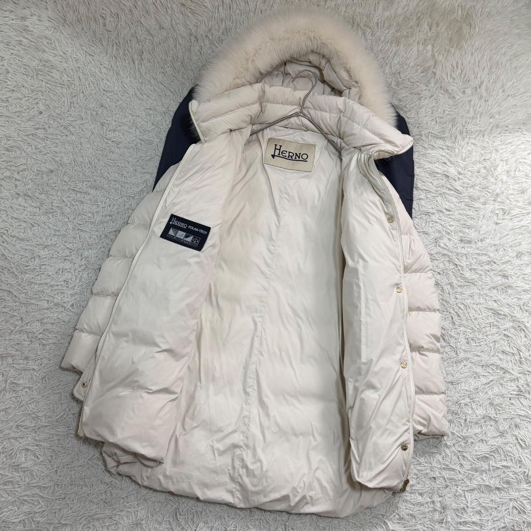 17662✨ヘルノ 44 LL ポーラーテック ファー ロングダウンジャケット