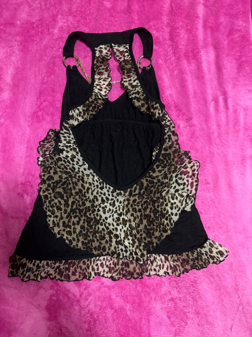 d.i.a. ヒョウ柄 フリルキャミソール