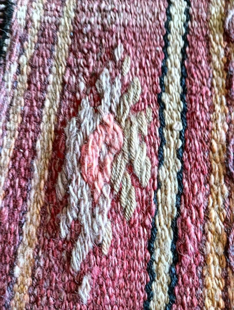 特大7.6kg 140×280色のパステルピンクのオールドキリム　カイセリ