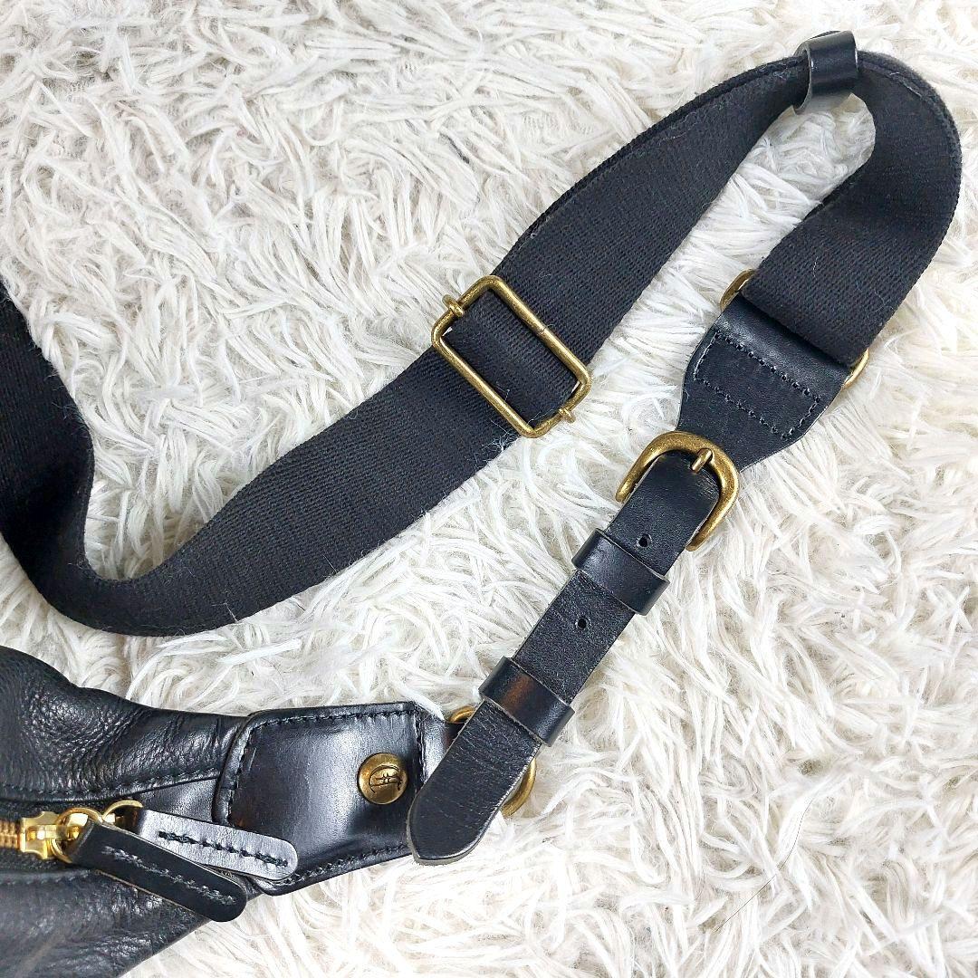 極美品 CLEDRAN シボ革 オールレザーバイカラー ショルダーボディバッグ