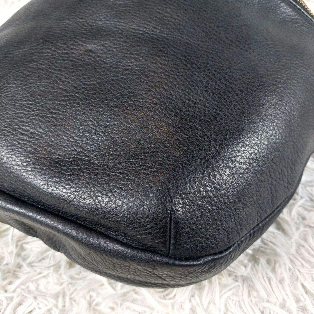 極美品 CLEDRAN シボ革 オールレザーバイカラー ショルダーボディバッグ