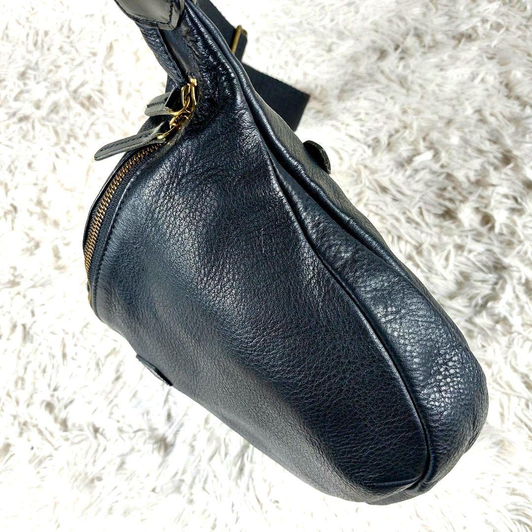 極美品 CLEDRAN シボ革 オールレザーバイカラー ショルダーボディバッグ