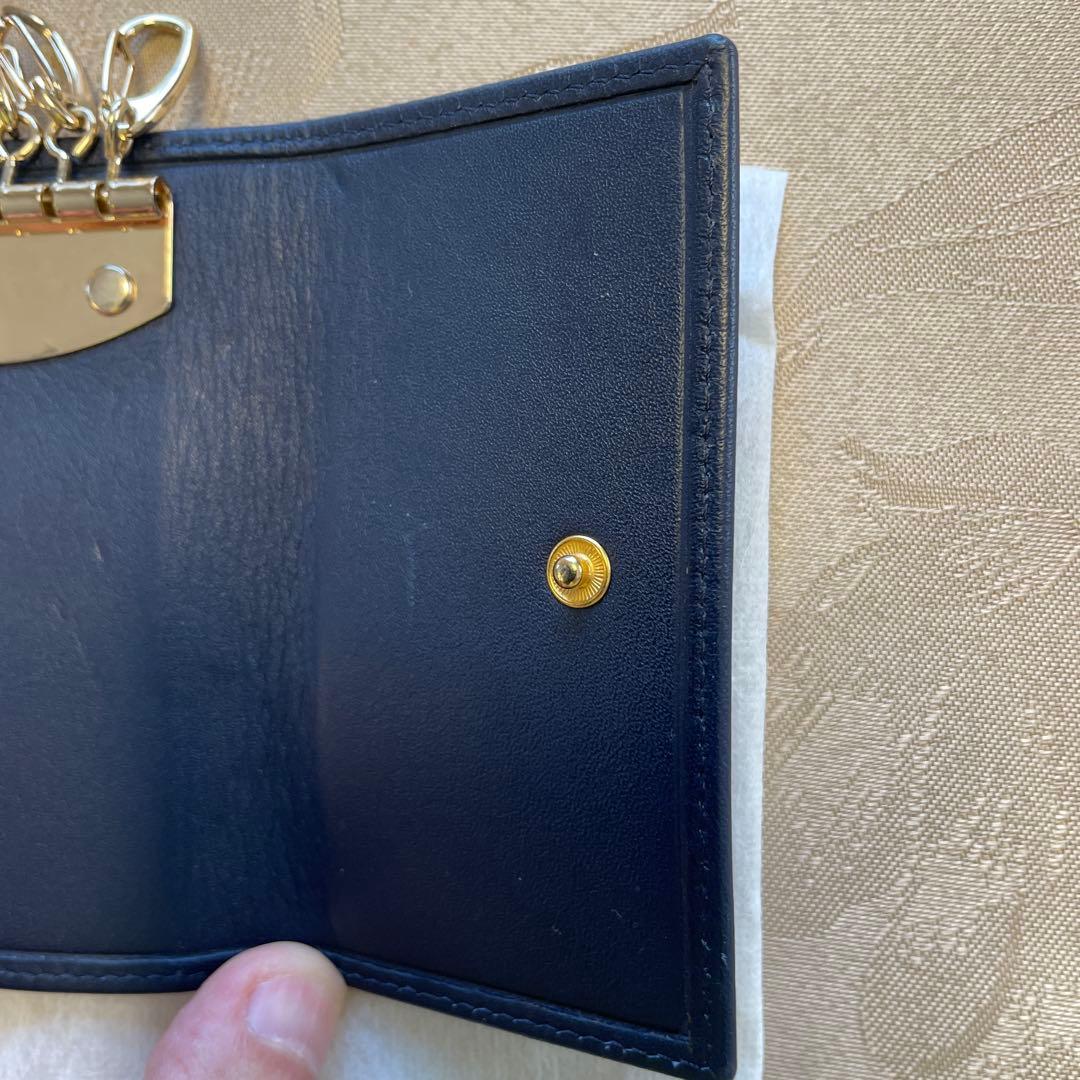 パテックフィリップ　レザー　ネイビー　キーホルダー　希少品　美中古　濃紺色