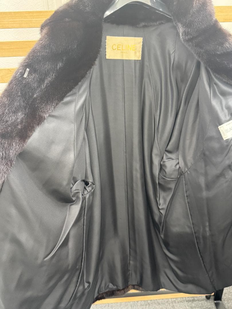 セリーヌ CELINE 毛皮コート こげ茶 ミンク レディース
