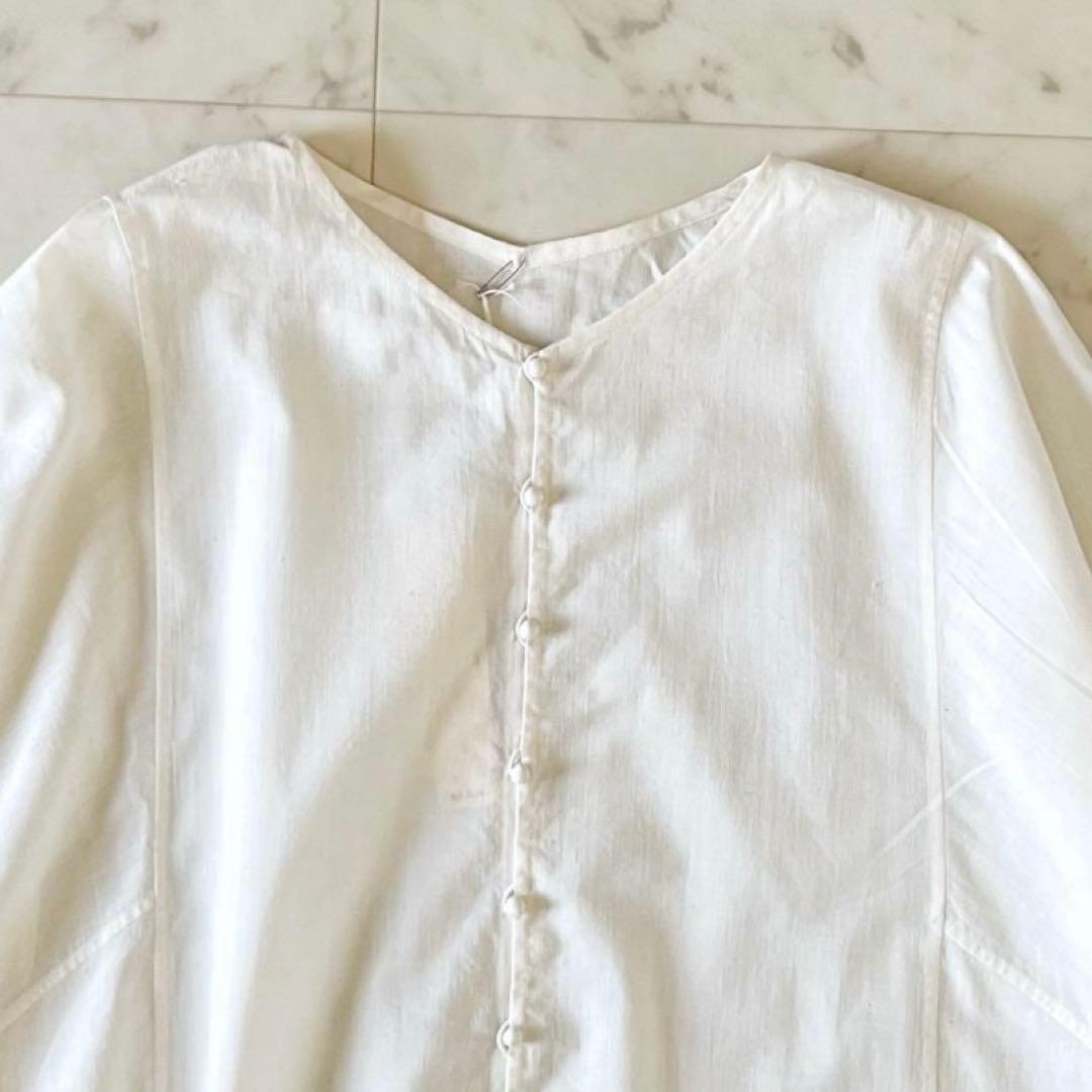 タグ付未使用＊ヨーガンレール コットンシルクブラウスM アイボリー 長袖 日本製