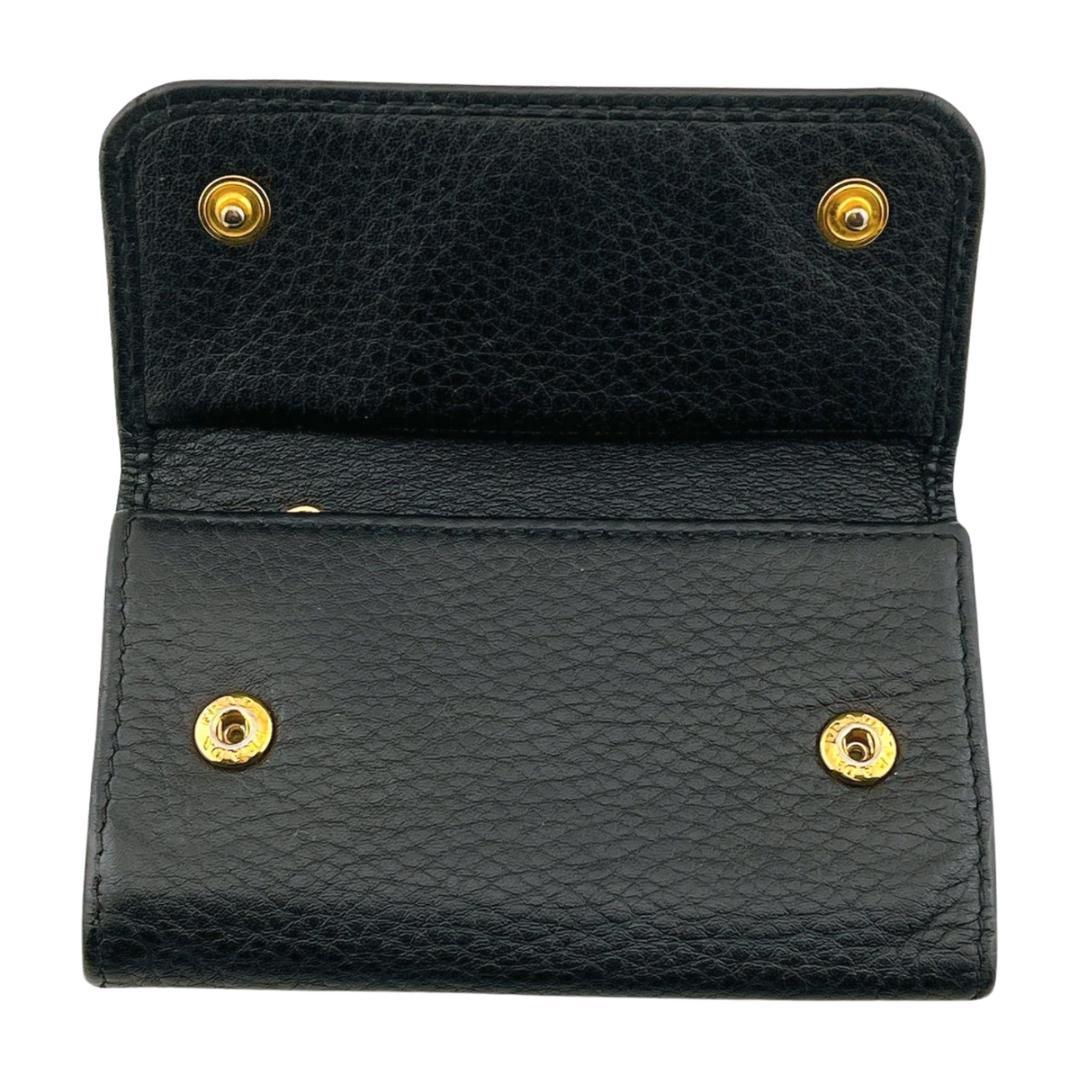 【保管箱付】PRADA プラダ 6連キーケース グレインカーフレザー ブラック系
