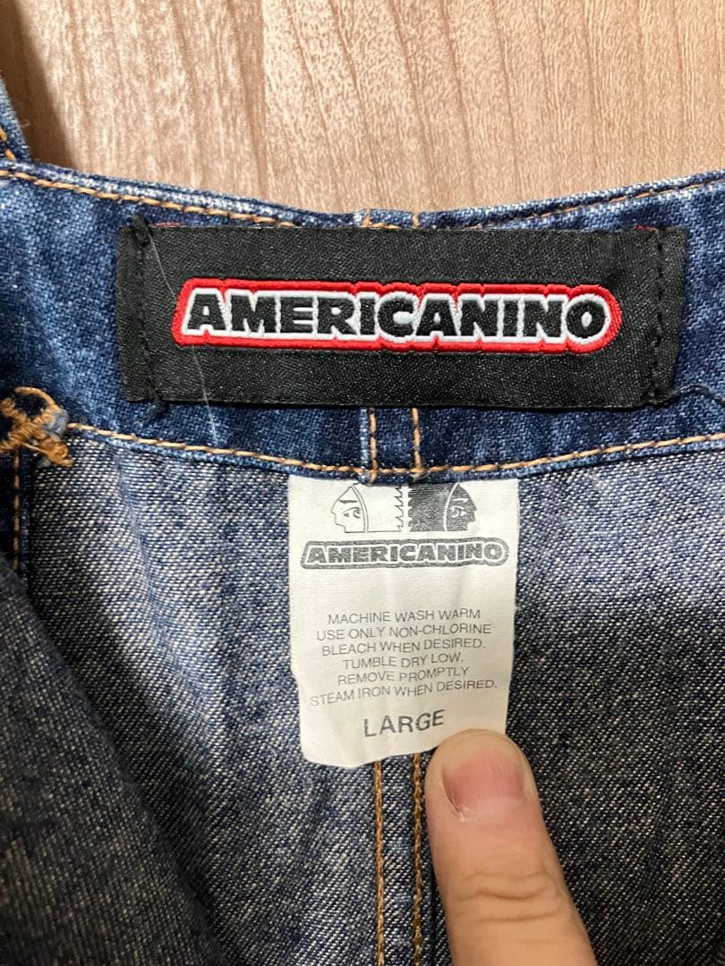 アメリカニーノ デニムオーバーオール　デッキパンツ　サロペット　つなぎ