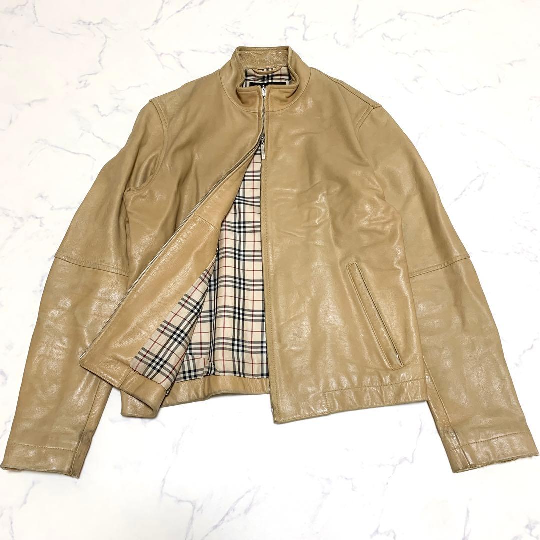 バーバリーブルーレーベル　シングルライダース　ノバチェック　メンズ