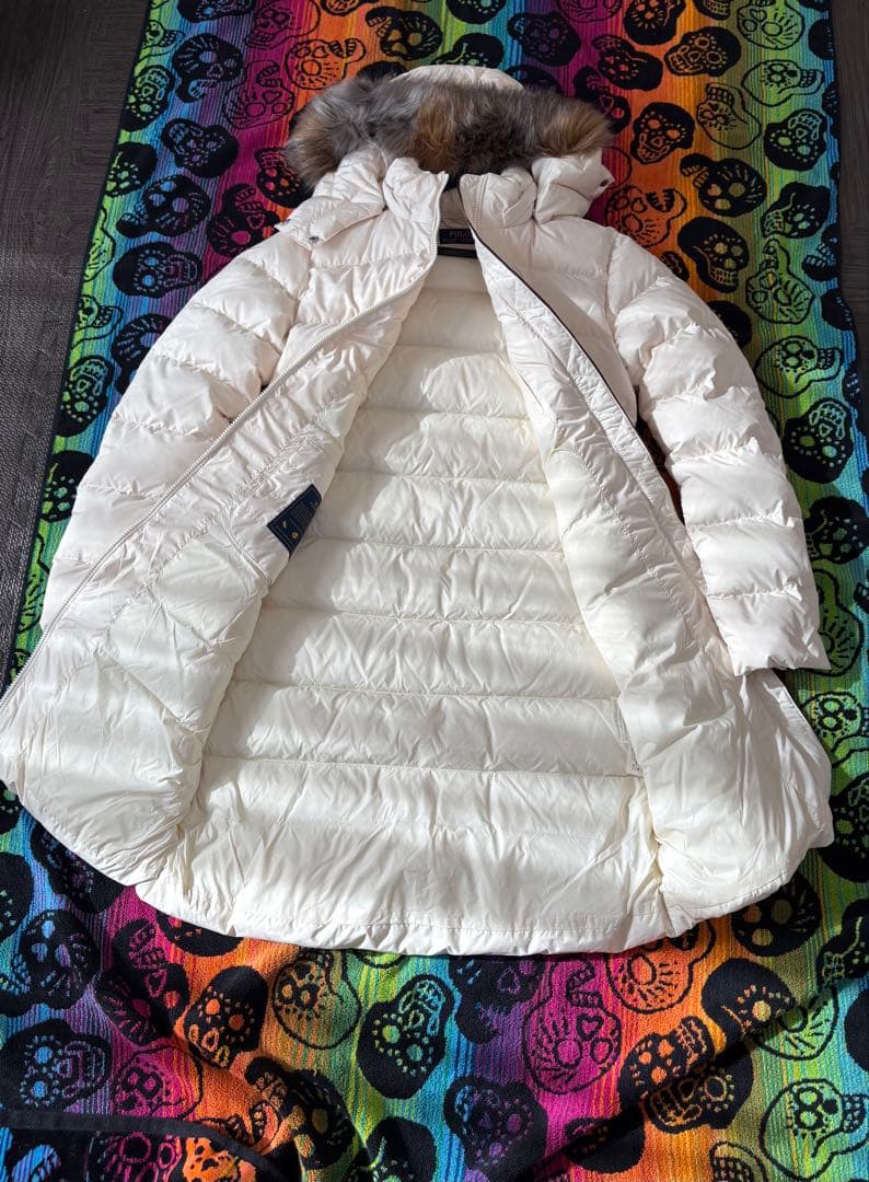 お値下げ❤️美品　ボロラルフローレン　ダウンコート　オフホワイトS〜M