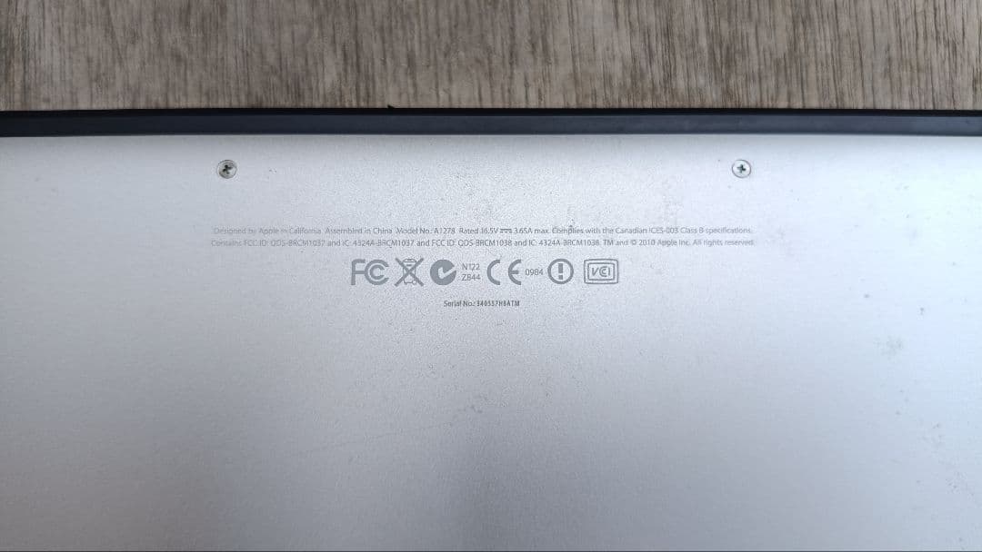 【ジャンク】MacBook Pro A1278