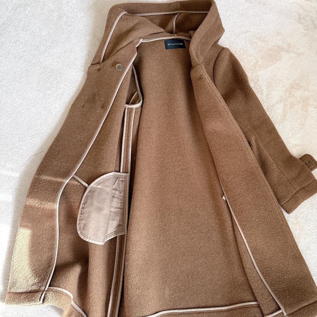 超美品⭐️ミズイロインド Aライン ダッフルコート キャメル Fサイズ ウール