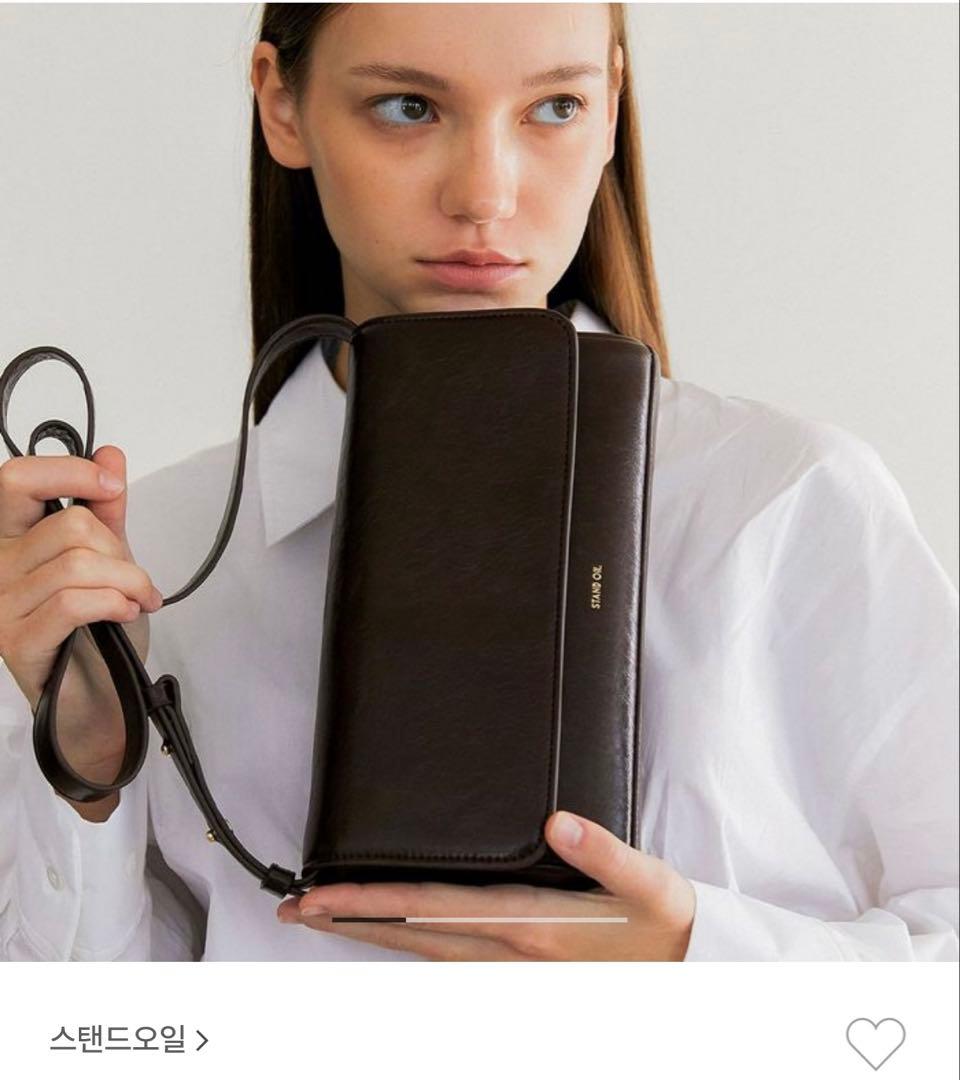 STAND OIL ブラックレザーショルダーバッグ