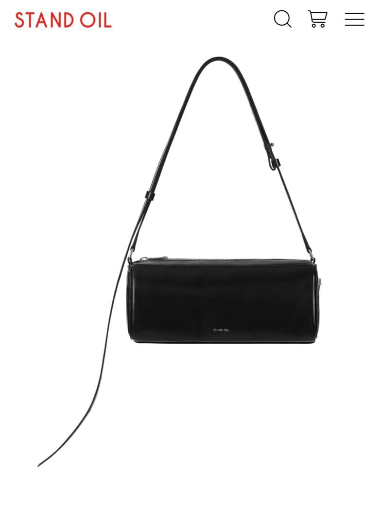 STAND OIL ブラックレザーショルダーバッグ